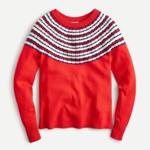 J. Crew Fair Isle 100% Cashmere Crewneck Sweater Res